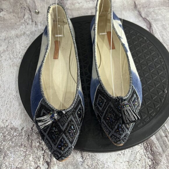Meher Kakalia Hand Embroidered Burma Bollywood Ballerina Ballet Flats Size 40 - Picture 3 of 7